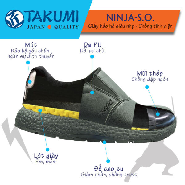 Giày bảo hộ Takumi Ninja S.O - Ảnh 4